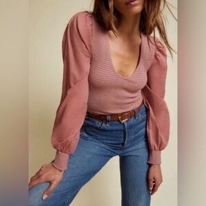 Nation mauve bunny top. Size M